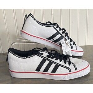 Adidas NIZZA Men's Size 10 Sneakers GX6093 White Vivid Red New In Box